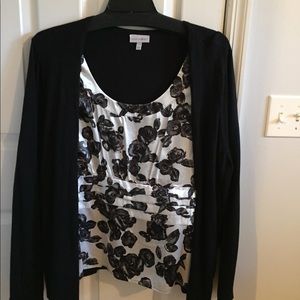 Light sweater with attached tank